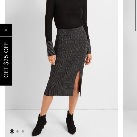 Club Monaco Sparkly Lurex Pencil Skirt - Picture 4 of 8